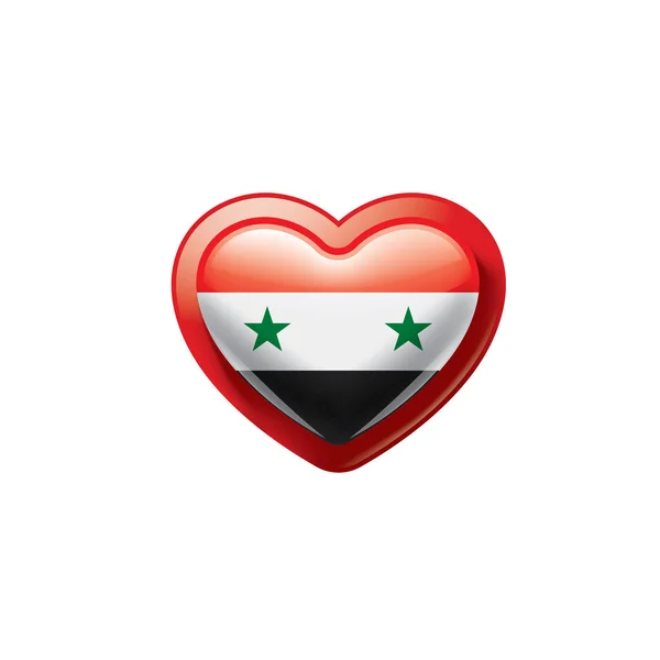 Syrien flagga, vektorillustration på vit bakgrund — Stock vektor