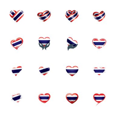 Tayland bayrağı, beyaz bir arka plan üzerinde vektör çizim