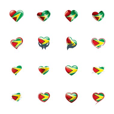 Guyana bayrağı, beyaz arkaplanda vektör illüstrasyonu