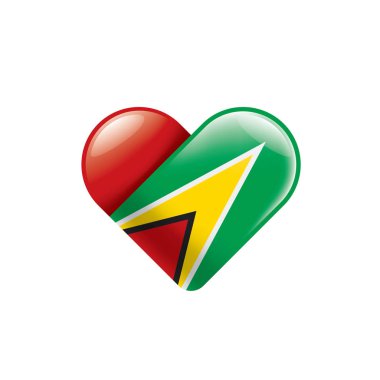 Guyana bayrağı, beyaz arkaplanda vektör illüstrasyonu