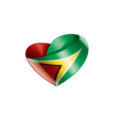 Guyana bayrağı, beyaz arkaplanda vektör illüstrasyonu
