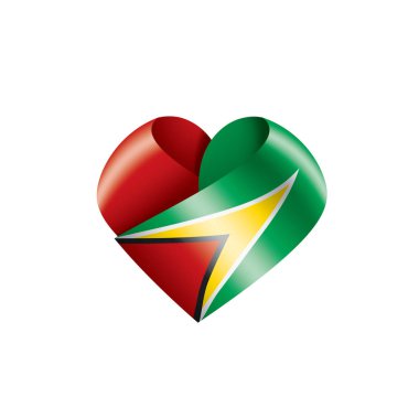 Guyana bayrağı, beyaz arkaplanda vektör illüstrasyonu