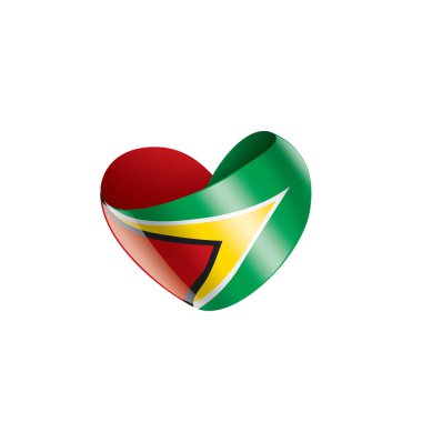 Guyana bayrağı, beyaz arkaplanda vektör illüstrasyonu