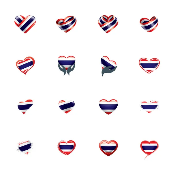 Vlag van Thailand, vectorillustratie op een witte achtergrond — Stockvector