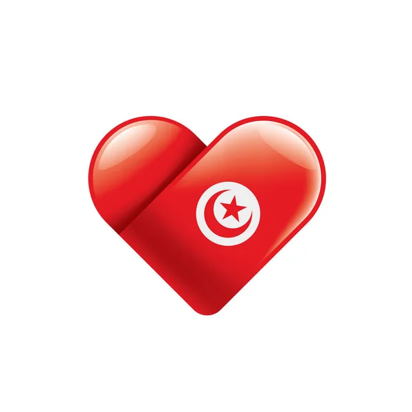 Flaga Tunezji, wektor ilustracja na białym tle — Wektor stockowy