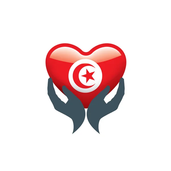 Flaga Tunezji, wektor ilustracja na białym tle — Wektor stockowy