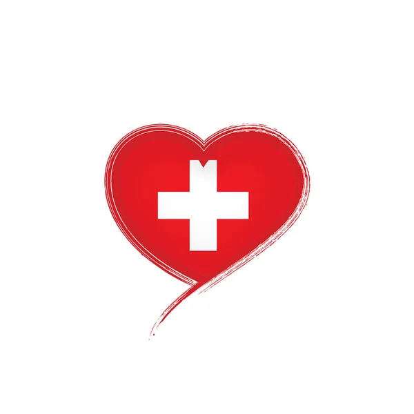 İsviçre bayrağı, beyaz arkaplanda vektör illüstrasyonu — Stok Vektör