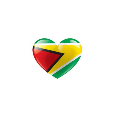 Guyana bayrağı, beyaz arkaplanda vektör illüstrasyonu