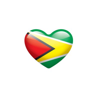 Guyana ulusal bayrağı, beyaz arkaplanda vektör illüstrasyonu