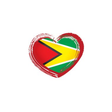 Guyana bayrağı, beyaz arkaplanda vektör illüstrasyonu
