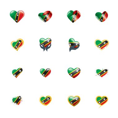 Saint Kitts ve Nevis bayrağı, beyaz arkaplanda vektör çizimi