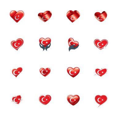 Türkiye bayrağı, beyaz bir arka plan üzerinde vektör çizim