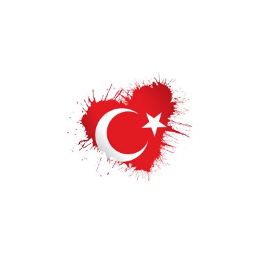 Türkiye bayrağı, beyaz bir arka plan üzerinde vektör çizim