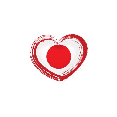 Japon bayrağı, beyaz arkaplanda vektör illüstrasyonu