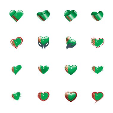 Türkmenistan bayrağı, beyaz bir arka plan üzerinde vektör çizim