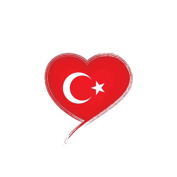 土耳其国旗, 矢量插图白色背景 — 图库矢量图片