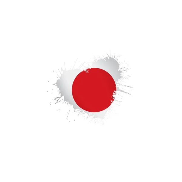 Ιαπωνική σημαία, διανυσματική απεικόνιση σε λευκό φόντο — Διανυσματικό Αρχείο
