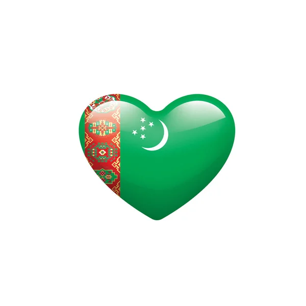 Turkmenistan flagga, vektorillustration på vit bakgrund — Stock vektor