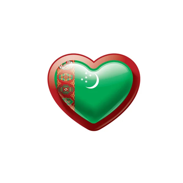 Bandera de Turkmenistán, ilustración vectorial sobre fondo blanco — Vector de stock