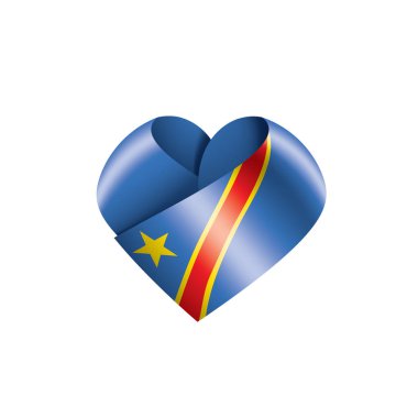 Demokratik Kongo Cumhuriyeti bayrağı, beyaz arka planda vektör illüstrasyonu