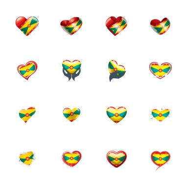 Grenada bayrağı, beyaz bir arka plan üzerinde vektör çizim