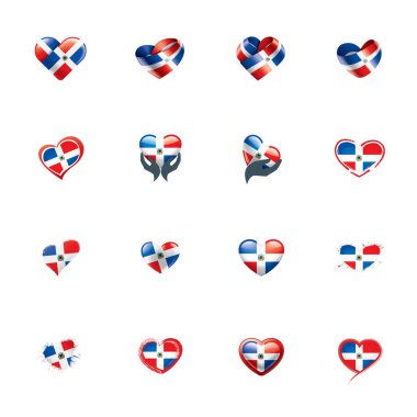 Dominicana bayrağı, beyaz bir arka plan üzerinde vektör çizim