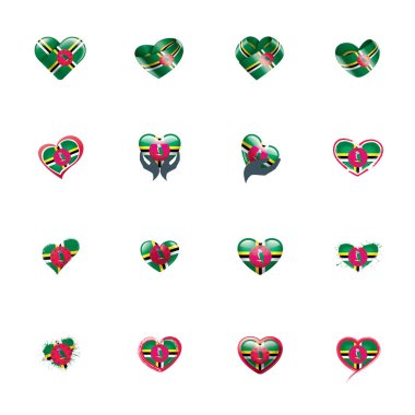 Dominica bayrağı, beyaz arkaplanda vektör illüstrasyonu