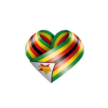 Zimbabwe bayrağı, beyaz arkaplanda vektör illüstrasyonu