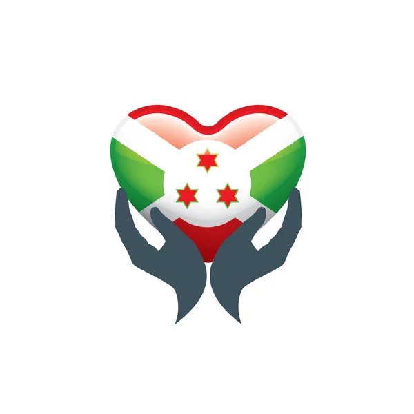 Bandera de Burundi, ilustración vectorial sobre fondo blanco — Archivo Imágenes Vectoriales