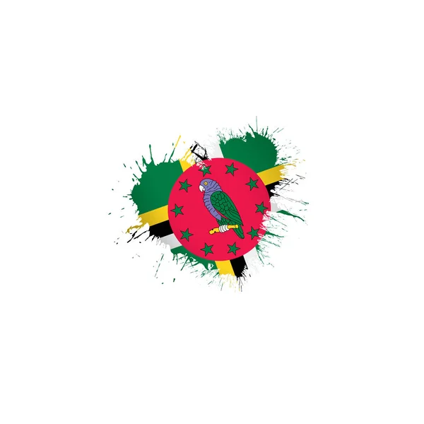 Bandeira Dominica, ilustração vetorial sobre um fundo branco — Vetor de Stock