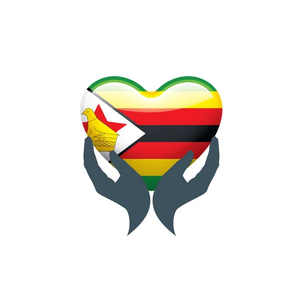 Bandera de Zimbabue, ilustración vectorial sobre fondo blanco — Archivo Imágenes Vectoriales