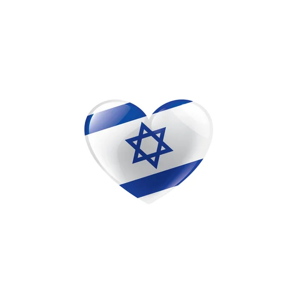 イスラエルの国旗白い背景のベクトル図 — ストックベクタ