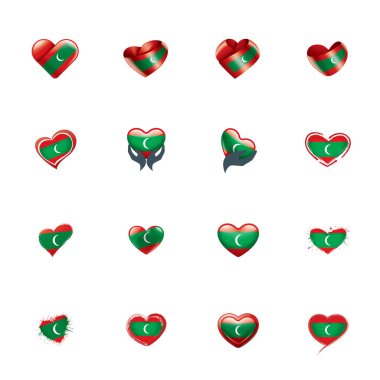 Beyaz arkaplanda Maldivler bayrağı, vektör illüstrasyonu