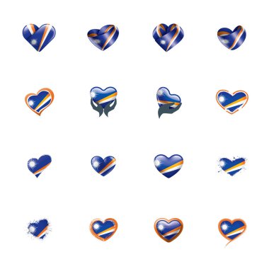 Marshall Adaları bayrağı, beyaz arkaplanda vektör illüstrasyonu