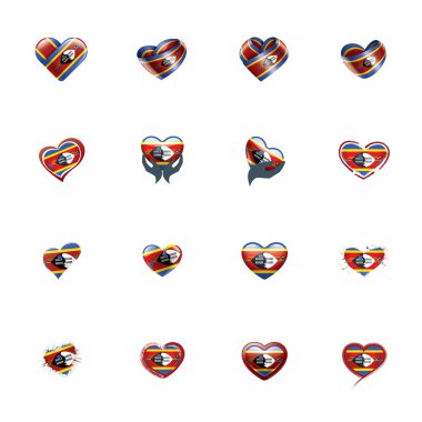 Svaziland bayrak, beyaz bir arka plan üzerinde vektör çizim