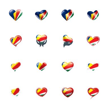 Seyşeller bayrağı, beyaz arkaplanda vektör illüstrasyonu