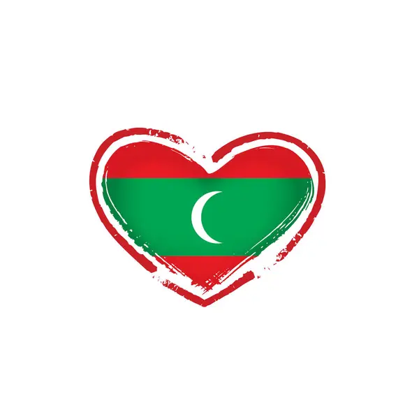 Maledivy vlajka, vektorové ilustrace na bílém pozadí — Stockový vektor