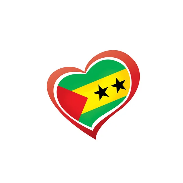 Sao Tome ve Principe bayrağı, beyaz arkaplanda vektör illüstrasyonu — Stok Vektör