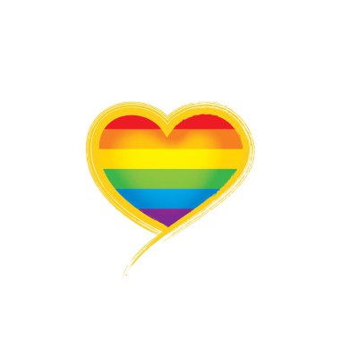 Beyaz arkaplanda sallanan bir gökkuşağı bayrağını yönlendir