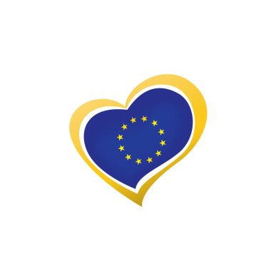 Beyaz arka planda Avrupa Birliği bayrağı ve vektör illüstrasyonu