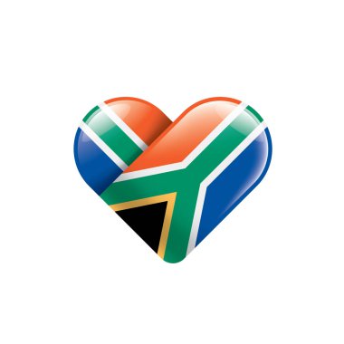 Güney Afrika bayrağı, beyaz arkaplanda vektör illüstrasyonu