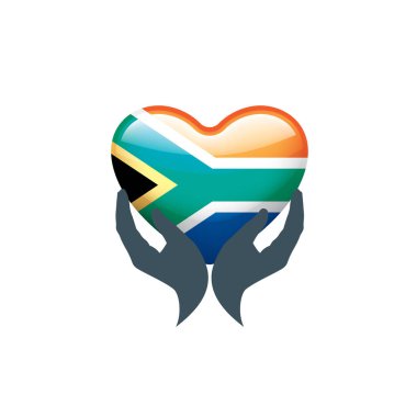 Güney Afrika bayrağı, beyaz arkaplanda vektör illüstrasyonu