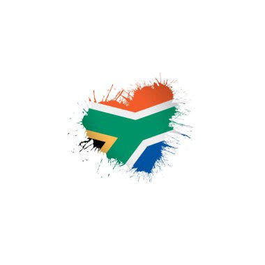 Güney Afrika bayrağı, beyaz arkaplanda vektör illüstrasyonu