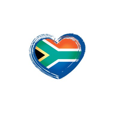 Güney Afrika bayrağı, beyaz arkaplanda vektör illüstrasyonu