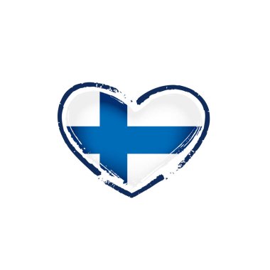 Finlandiya bayrağı, beyaz bir arka plan üzerinde vektör çizim