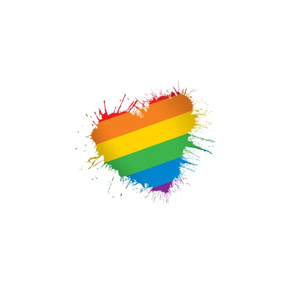 白地に手を振る虹の旗 — ストックベクタ