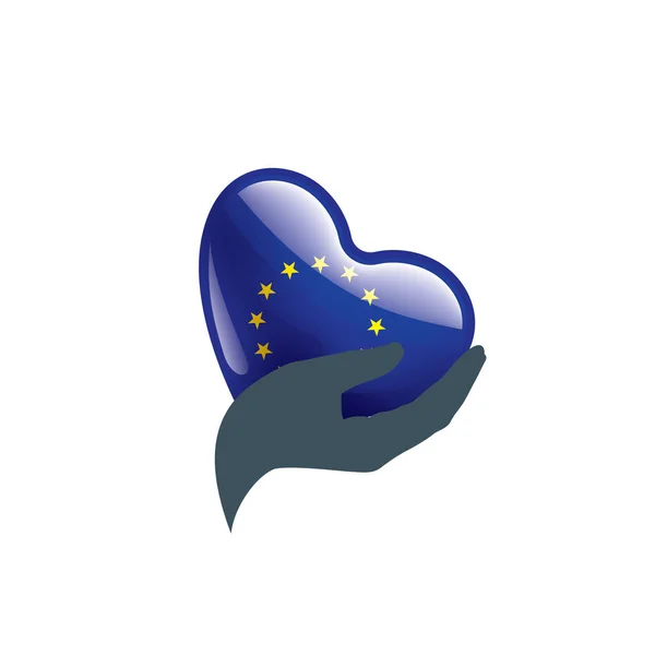 Ευρωπαϊκή σημαία ένωση, διανυσματική απεικόνιση σε λευκό φόντο — Διανυσματικό Αρχείο