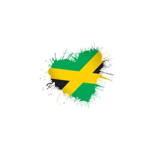 Jamaika-Flagge, Vektorabbildung auf weißem Hintergrund — Stockvektor
