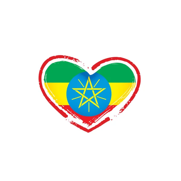 Bandera de Etiopía, ilustración vectorial sobre fondo blanco — Archivo Imágenes Vectoriales