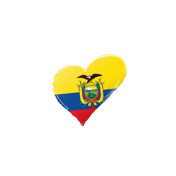 Bandera de Ecuador, ilustración vectorial sobre fondo blanco — Vector de stock